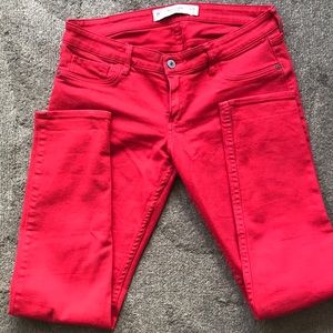 Abercrombie & Fitch Red Skinny Jeans